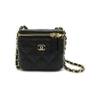 CHANEL Vanity Bag Chain Shoulder Lambskin Black